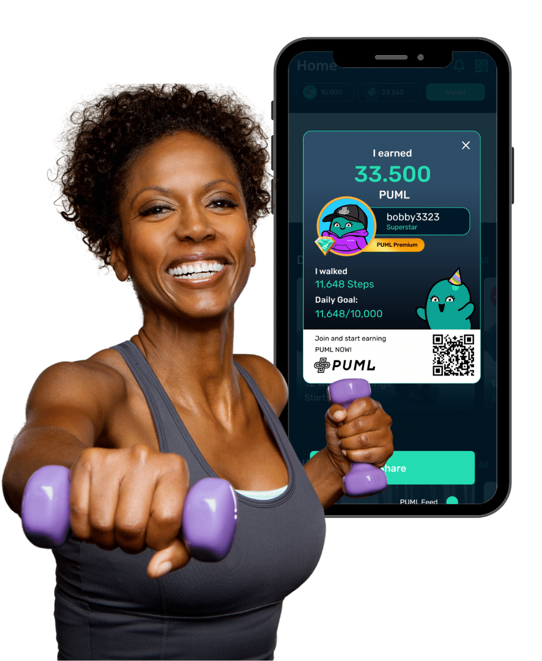 PUML corporate challenge app screens